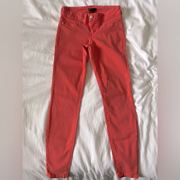 Bebe Salmon Pink / Orange Skinny Jeans - Picture 1 of 3
